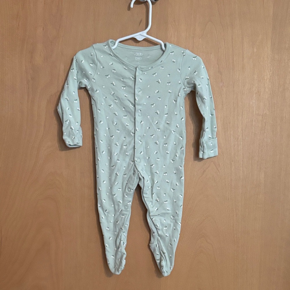 Adorable Kids Footie in Soft Green